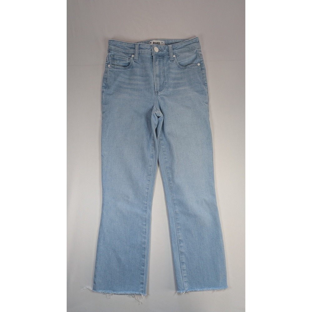 Paige Jeans Cindy Triomphe Fly Hem Women's Sz 23 Light Wash Ankle Straight